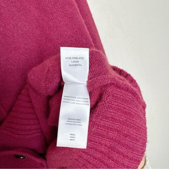 RAILS Womens Smal Cashmere Wool Button Lindi Magenta Cardigan - Picture 13 of 16